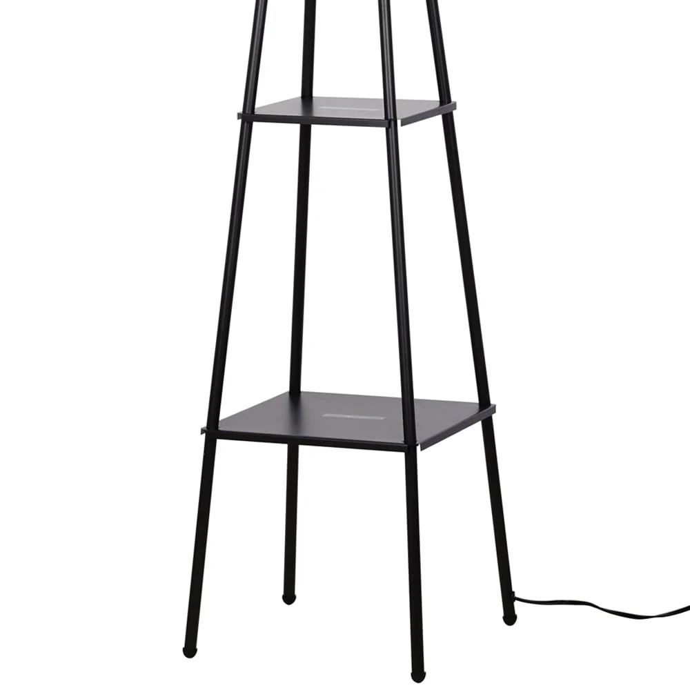 Mainstays 69" Metal Etagere Floor Lamp, Charcoal Finish