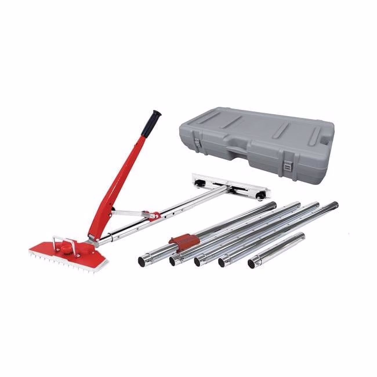 23.5 ft. Power-Lok Carpet Stretcher Kit with 17 Handle Locking Positions Rolling Case for Stretching 8 Piece