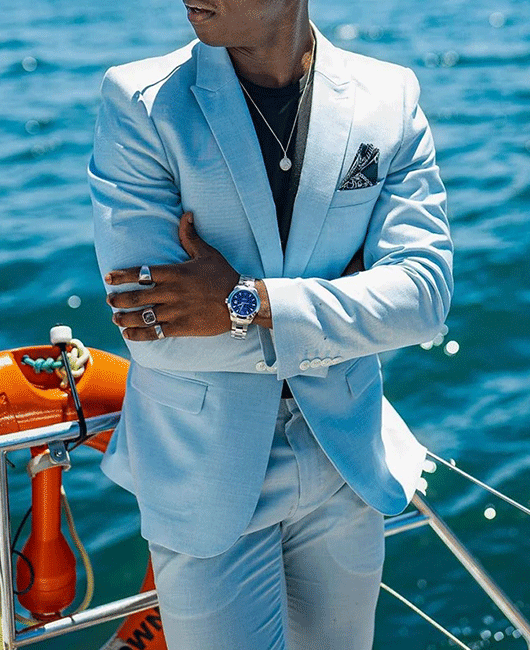 Ensemble blazer et pantalon élégant à revers cranté et un bouton (2 pièces)
