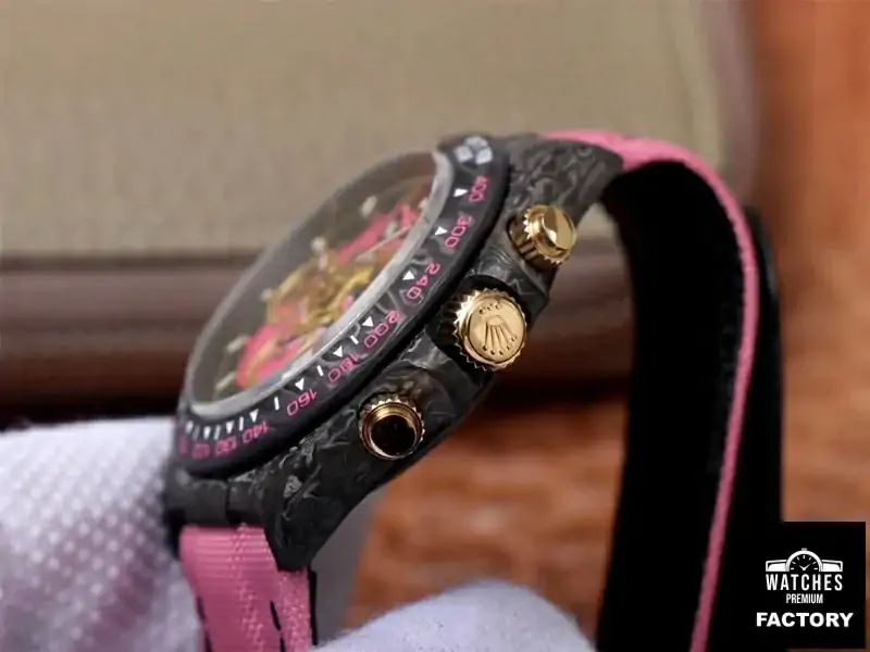 Rolex Daytona Cosmos Chronograph Carbon Fiber Edition Pink Exploded Dragon Dial