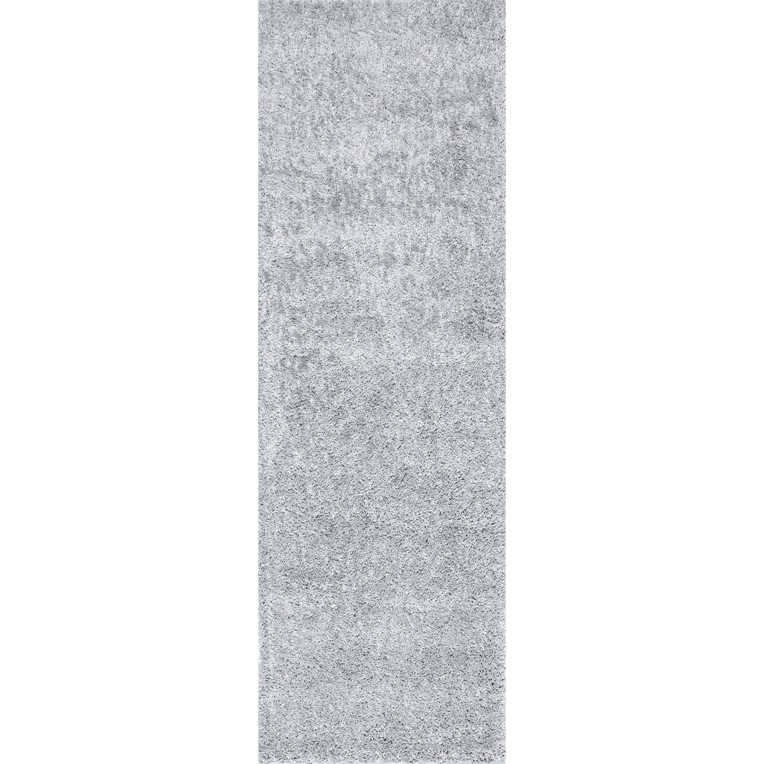 nuLOOM Marleen Plush Shag Area Rug Size: 2' 6 inch x 14' Silver