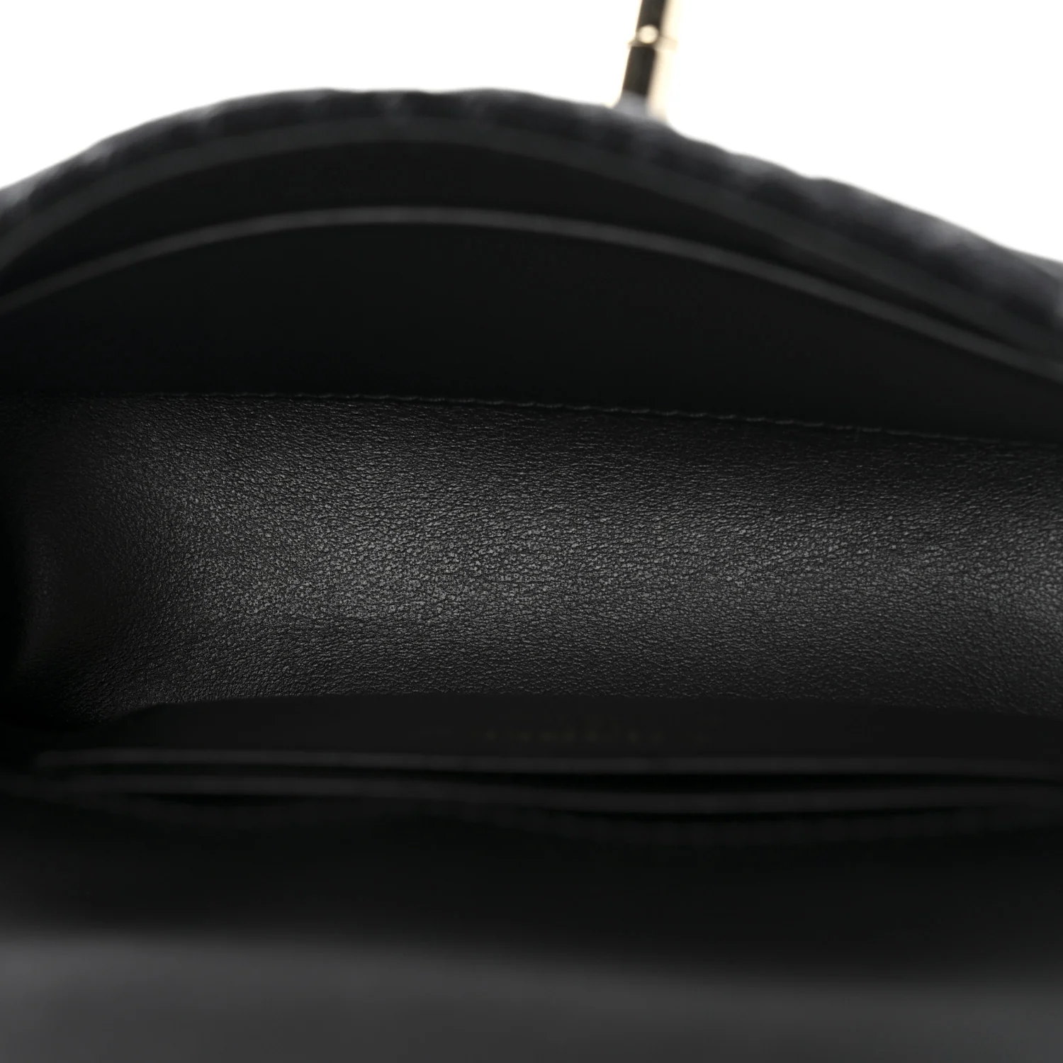 Washed Denim Quilted Coco Handle Clutch With Chain Black