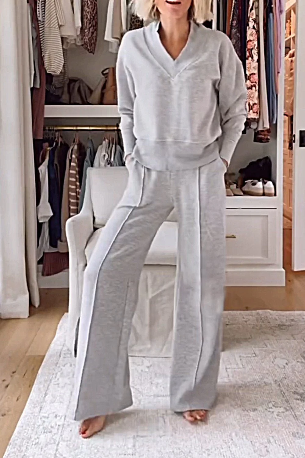 Ensemble Deux Pièces Femme Col V