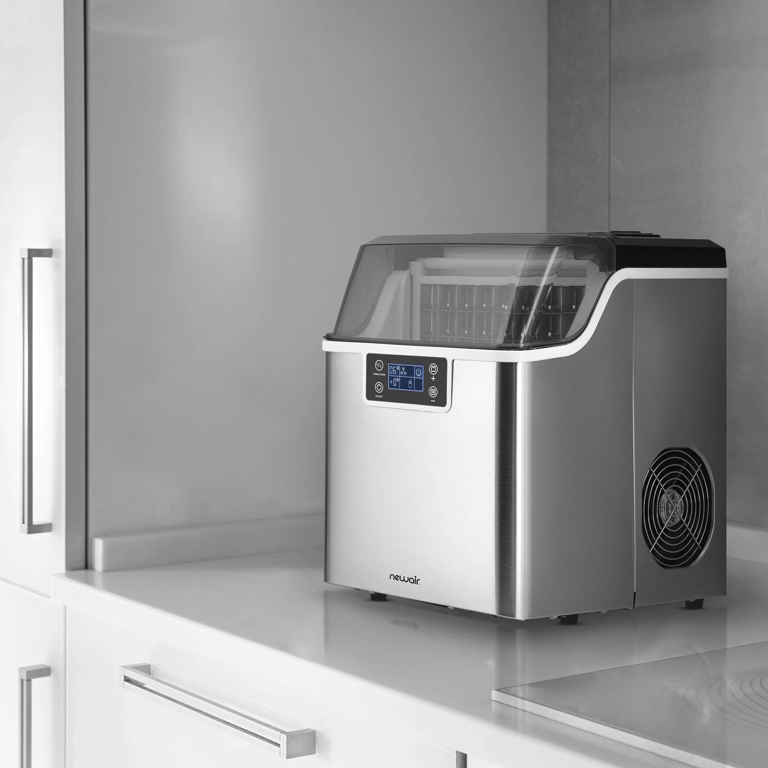 Newair Countertop Ice Maker. Clear Ice, 45 lbs/day - Stainless Steel