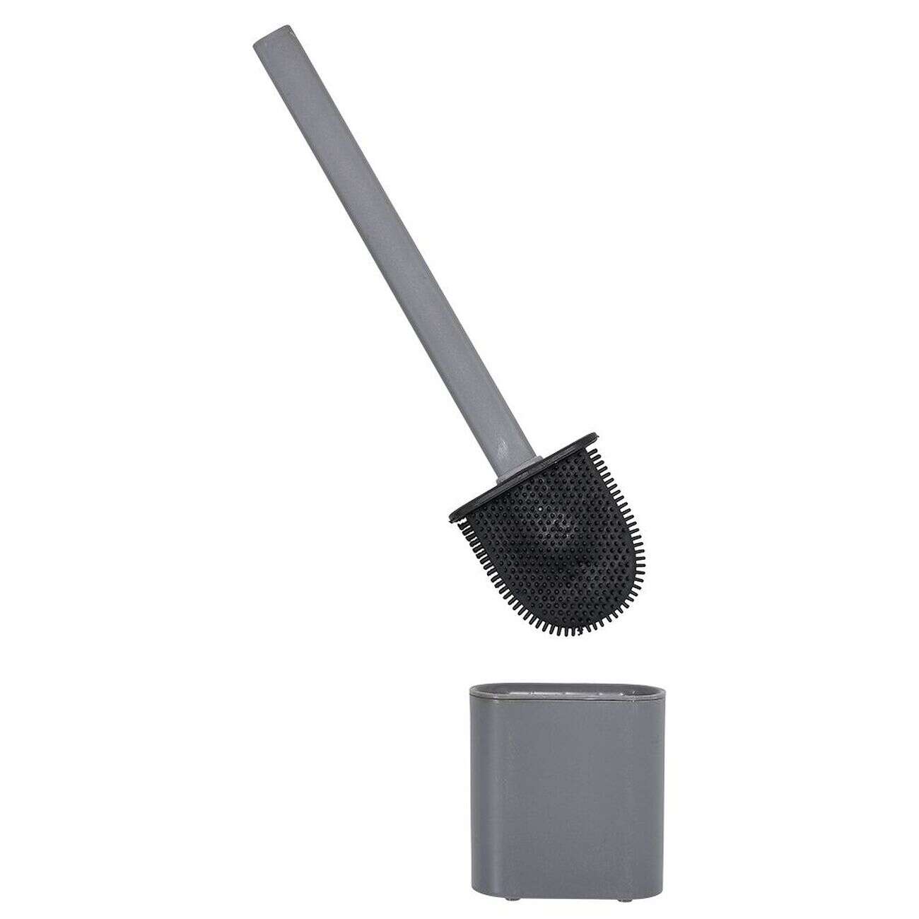 Brosse WC silicone gris