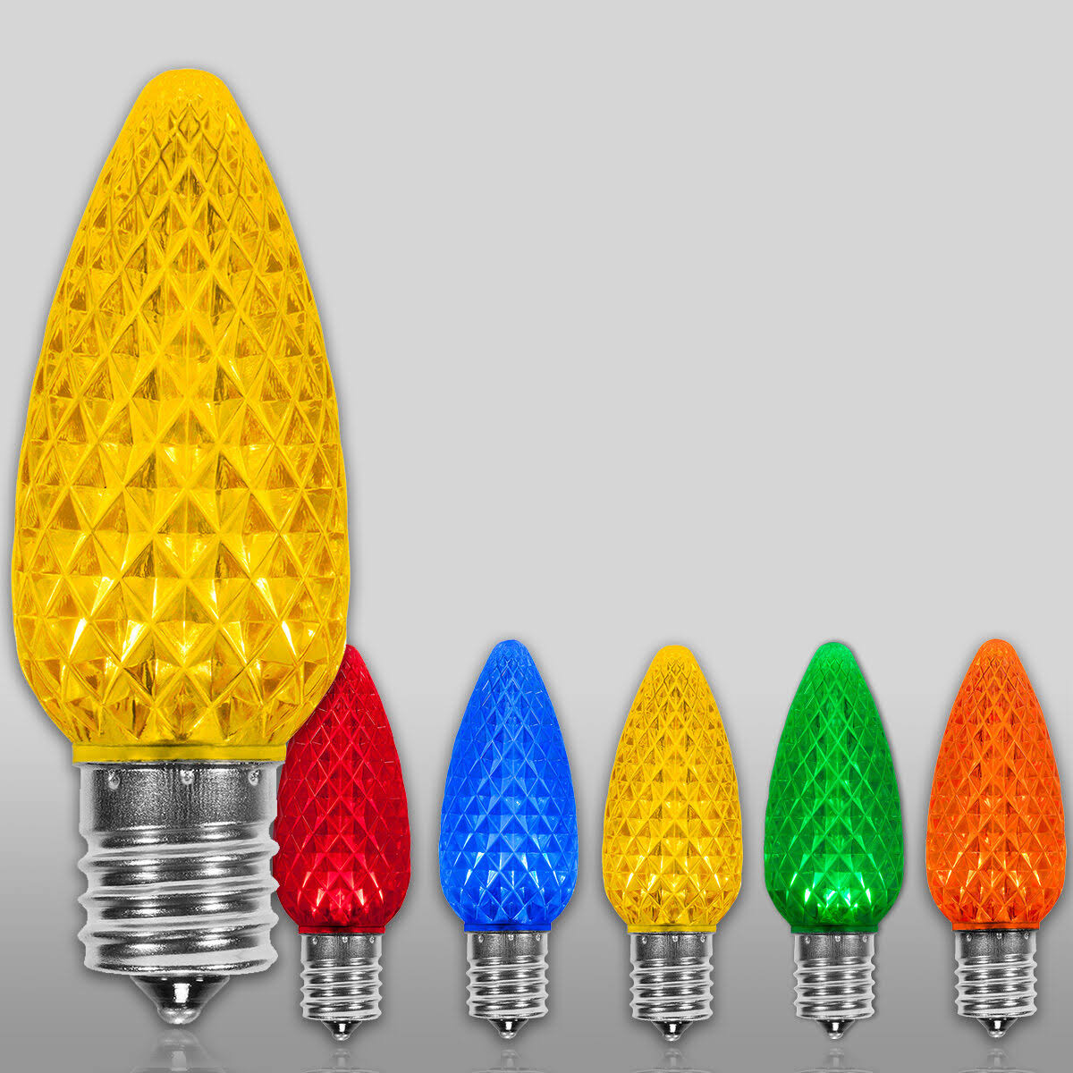 Wintergreen Lighting OptiCore C9 LED Multi-Color Faceted Christmas Light Bulbs (25-Pack)