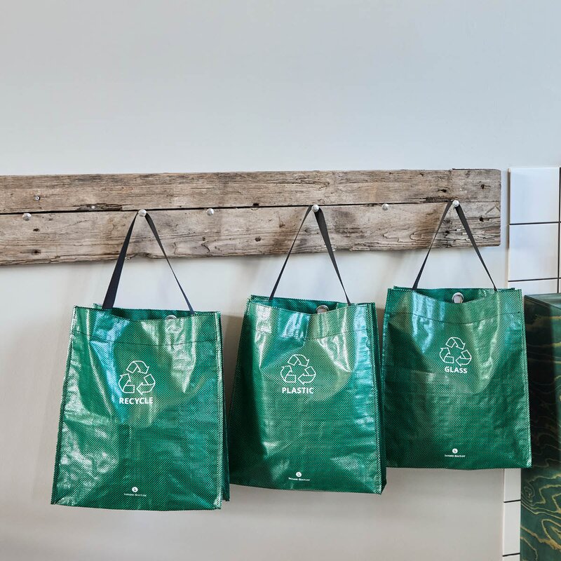Recycle kildesorteringsposer 3 stk grønn