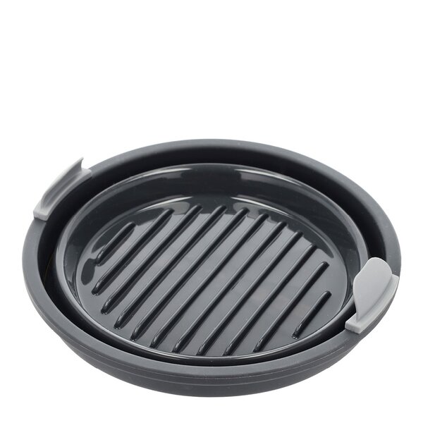 Silikonform til airfryer rund 19x6 cm grå