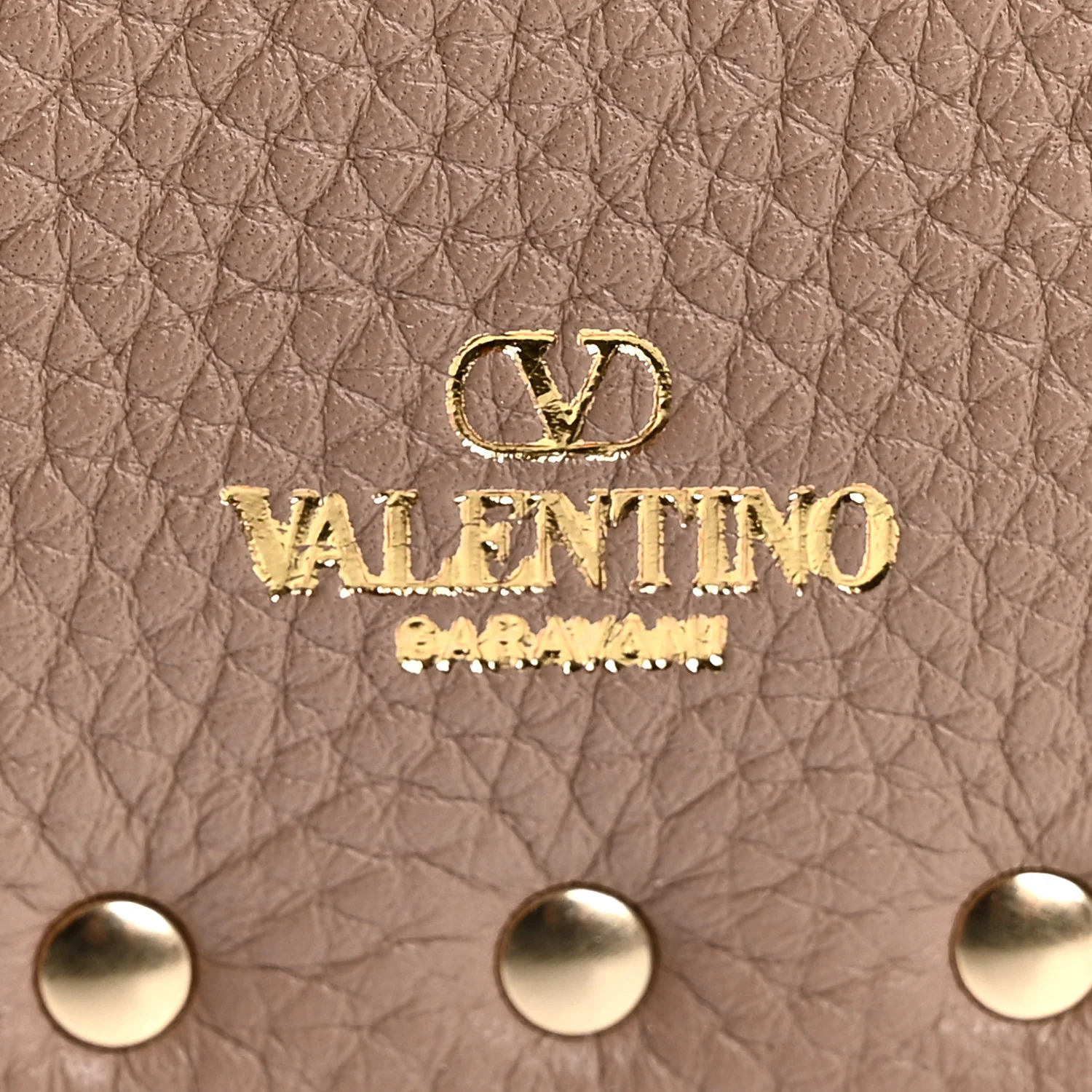Vitello Medium Rockstud Envelope Flat Wristlet Pouch Poudre