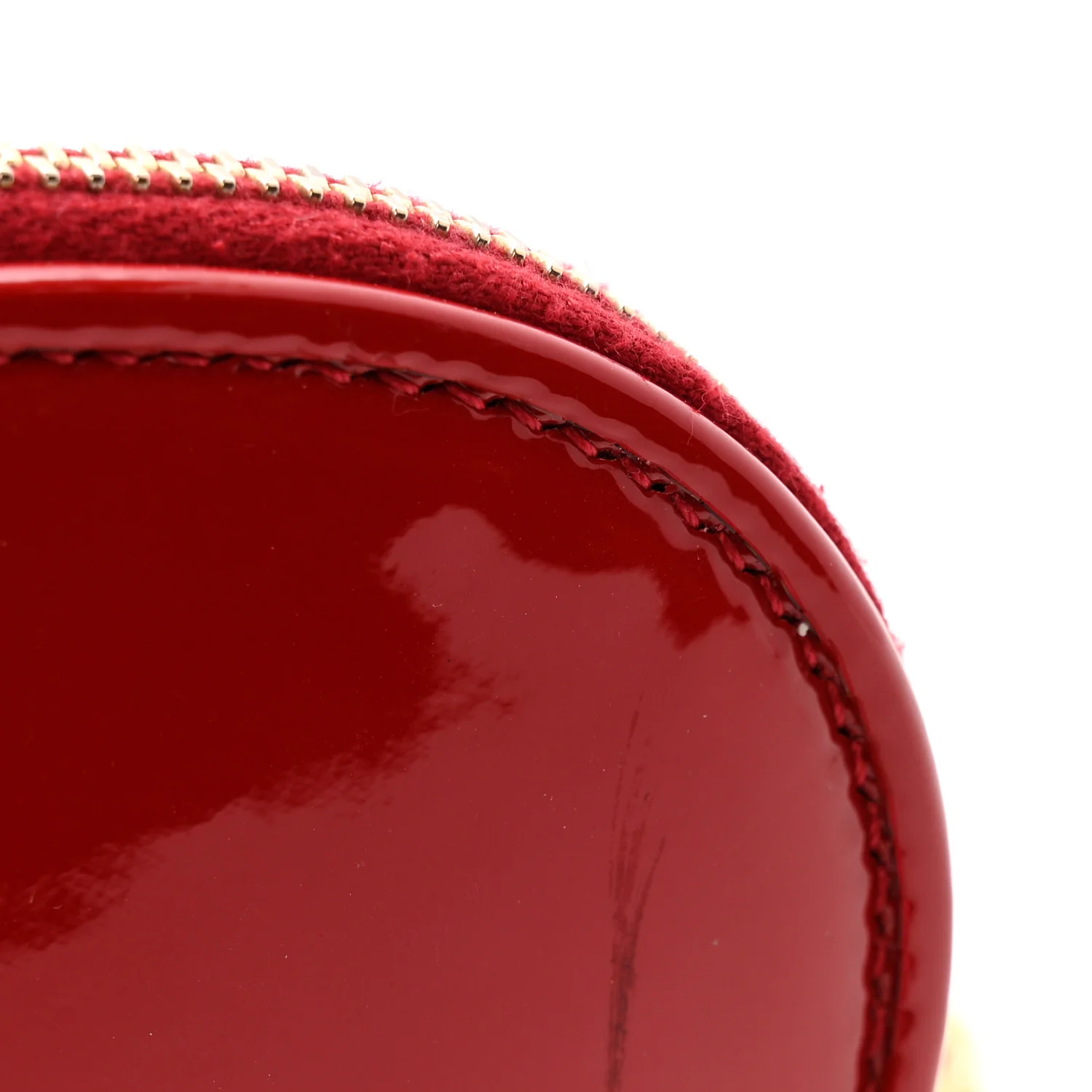 Patent Heart Monogram Crossbody Red