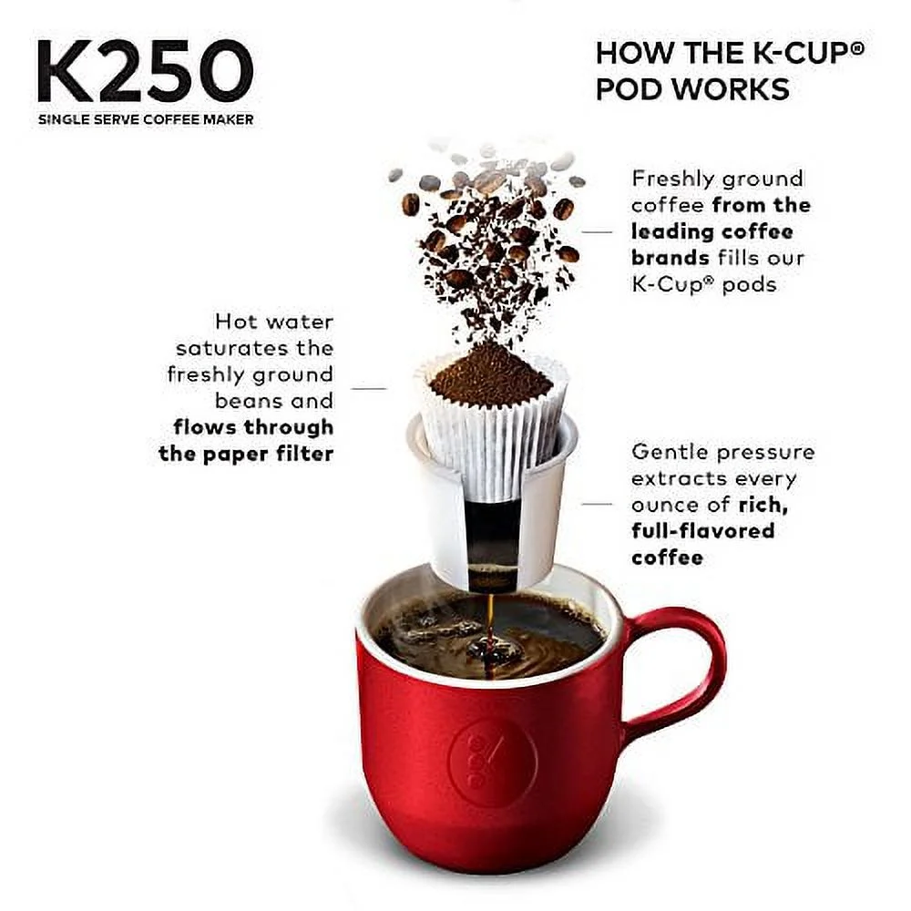 Keurig K250 Coffee Maker, Single Serve K - Cup Pod Coffee Brewer, with Strength Control, Plum Gray