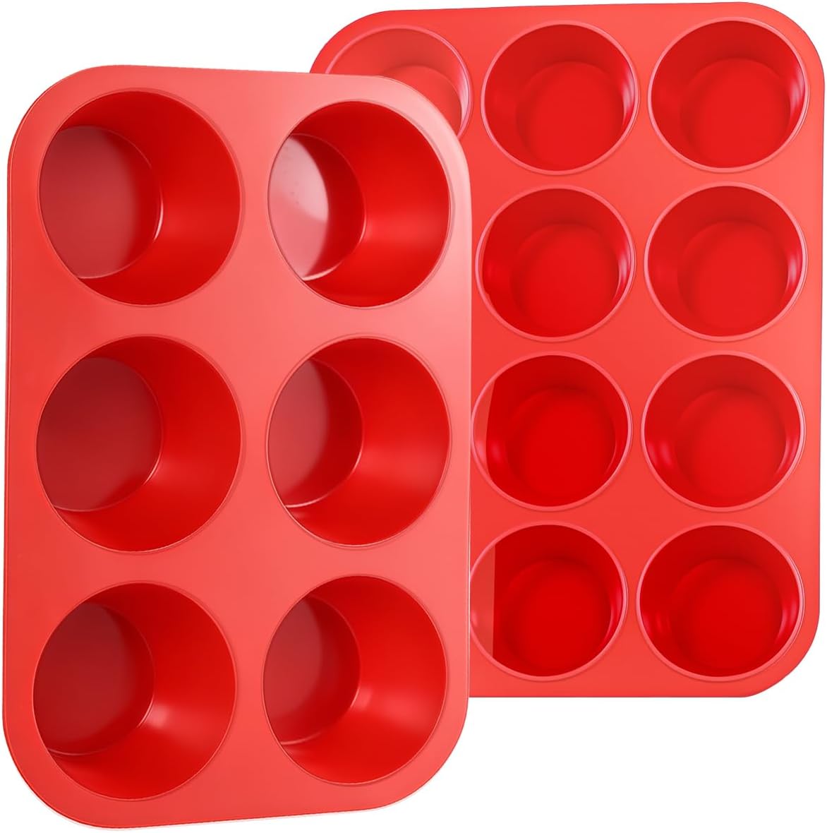 CAKETIME Silicone Muffin Pan Mini 24 Cups, 1 Pack Cupcake Pan, BPA Free