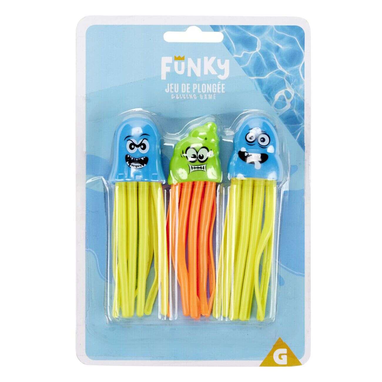 Jeu de plongée lesté pieuvre plastique 5x15cm (3 pièces)