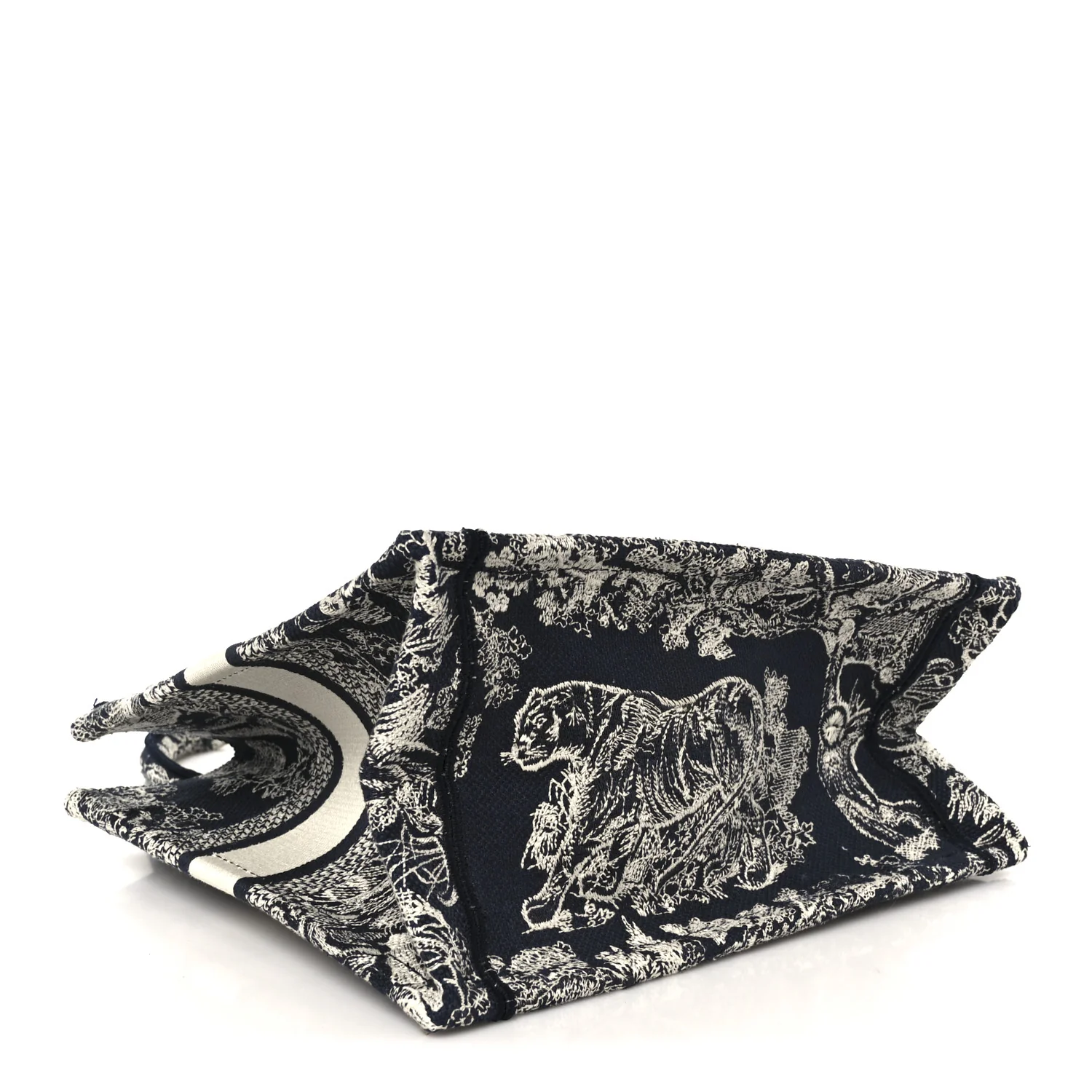 Canvas Embroidered Small Dioriviera Toile De Jouy Book Tote Blue