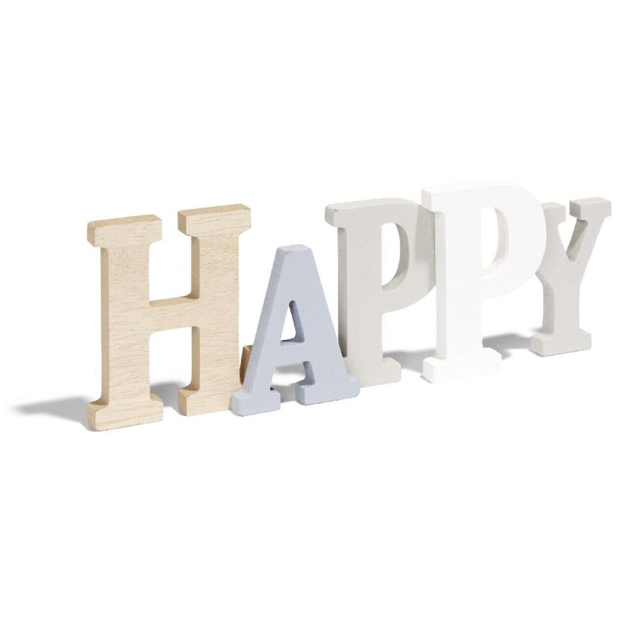 Décoration mot HAPPY en bois L49xH14cm