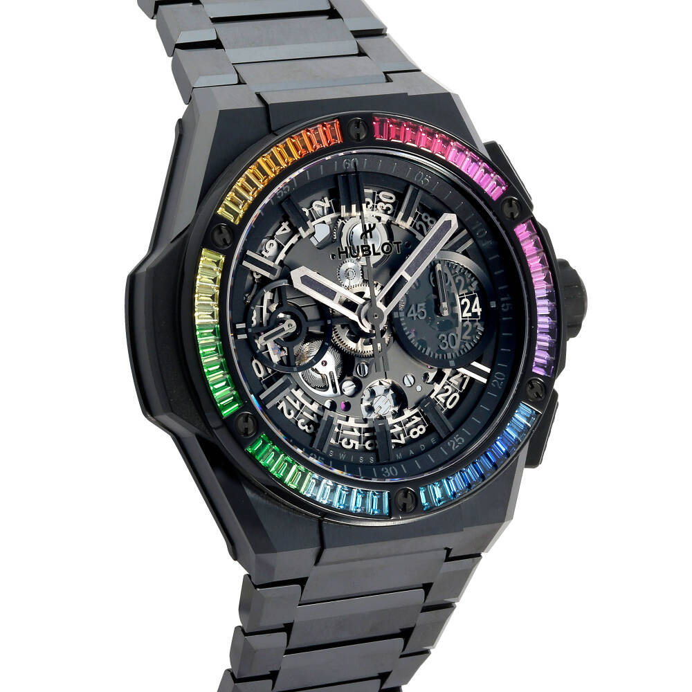 ウブロ HUBLOT ビッグバン インテグレーテッド オールブラック レインボー