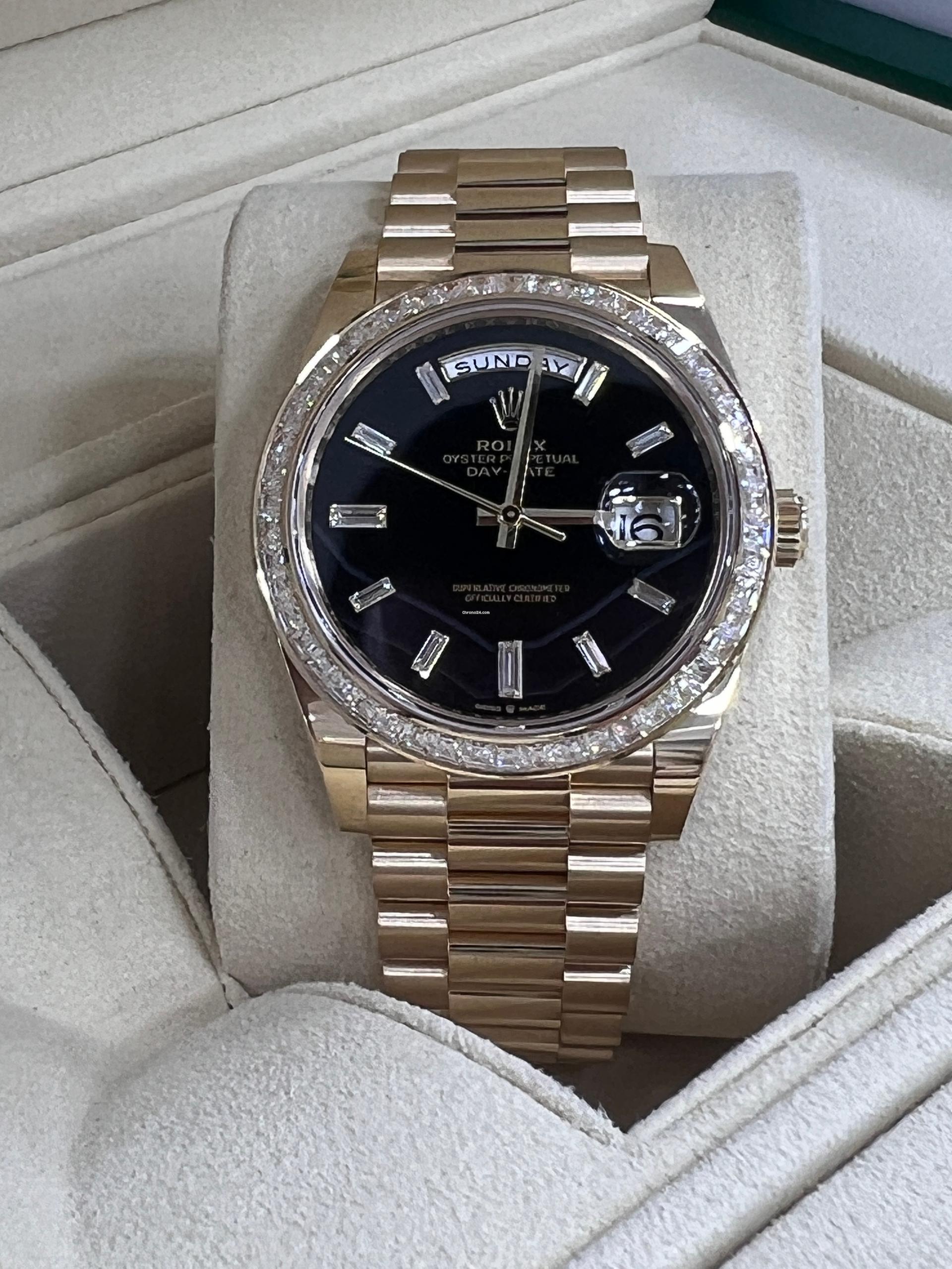 [Super Clone]RLX Day-Date 40mm 228398TBR-0038 Onyx Dial President Watch