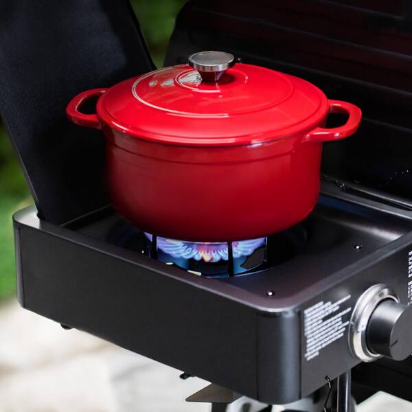 Double Play 1,260 sq , in 3 Burner Gas and Charcoal Grill in Black Image 10