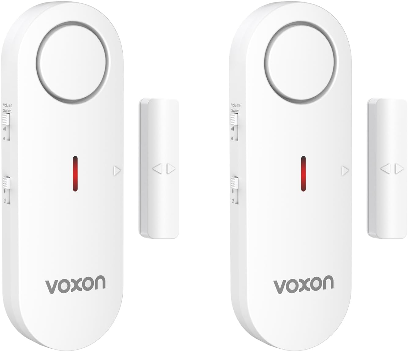 VOXON Door Alarms for Kids Safety - Window Alarms for Personal Home Security - 2 in 1 Chime/Alarm | 3-Level Volume Control - Burglar Door Sensor Alarm for Pool House Rooms Garage RVs - 2 Pack