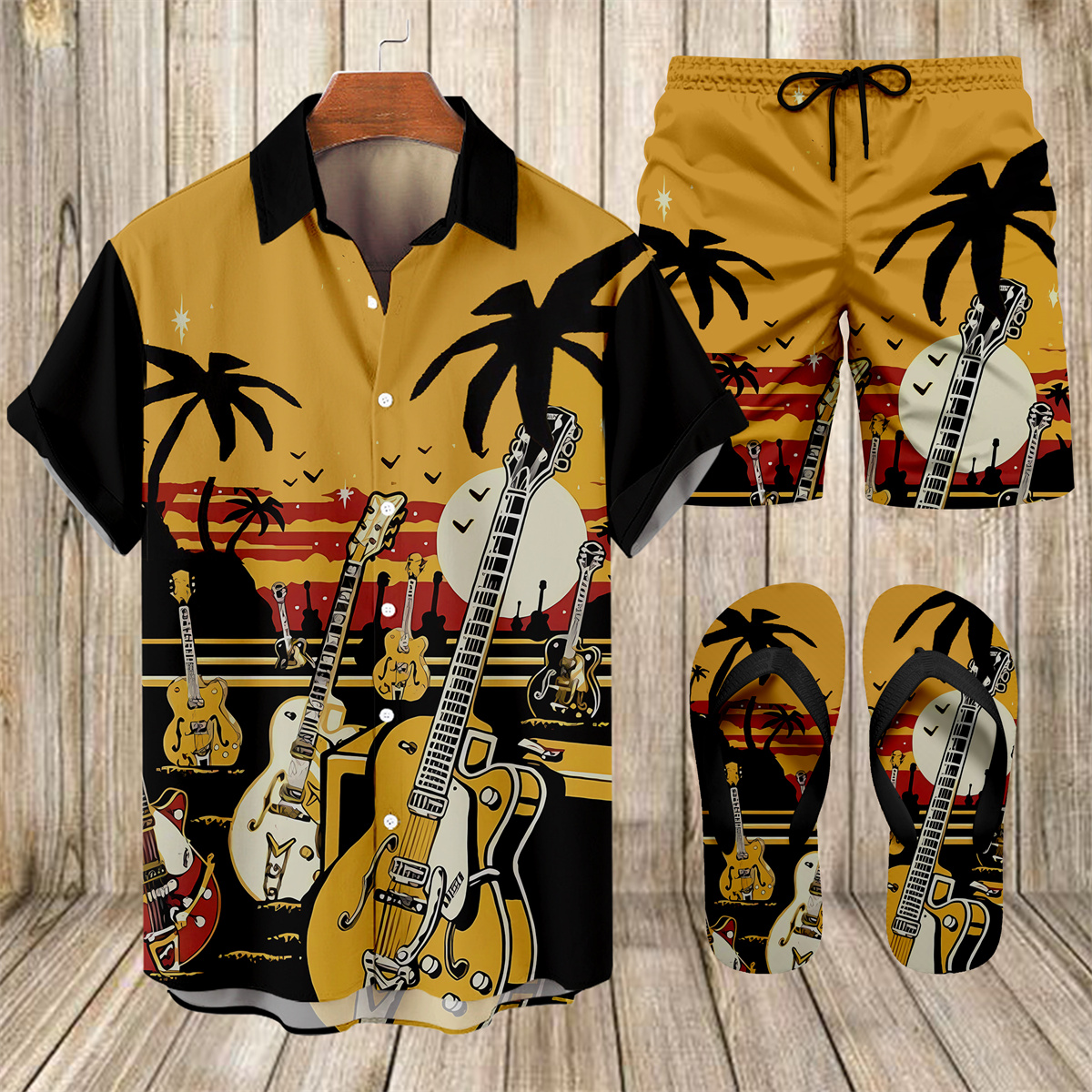Ensemble trois pièces Suitmens pour homme, imprimé vacances hawaïennes, motif tiki, référence 020