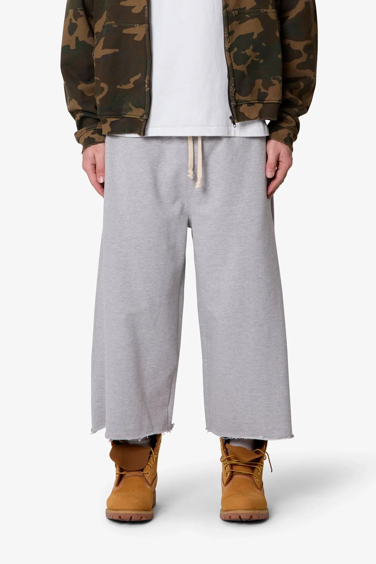 Extra Long Terry Sweatshorts - Heather Grey