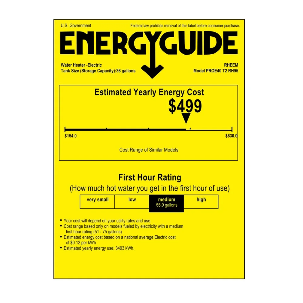 Professional Classic Series 40 Gallon Capacity 3.5 kW Tall Electric Water Heater - Image 2