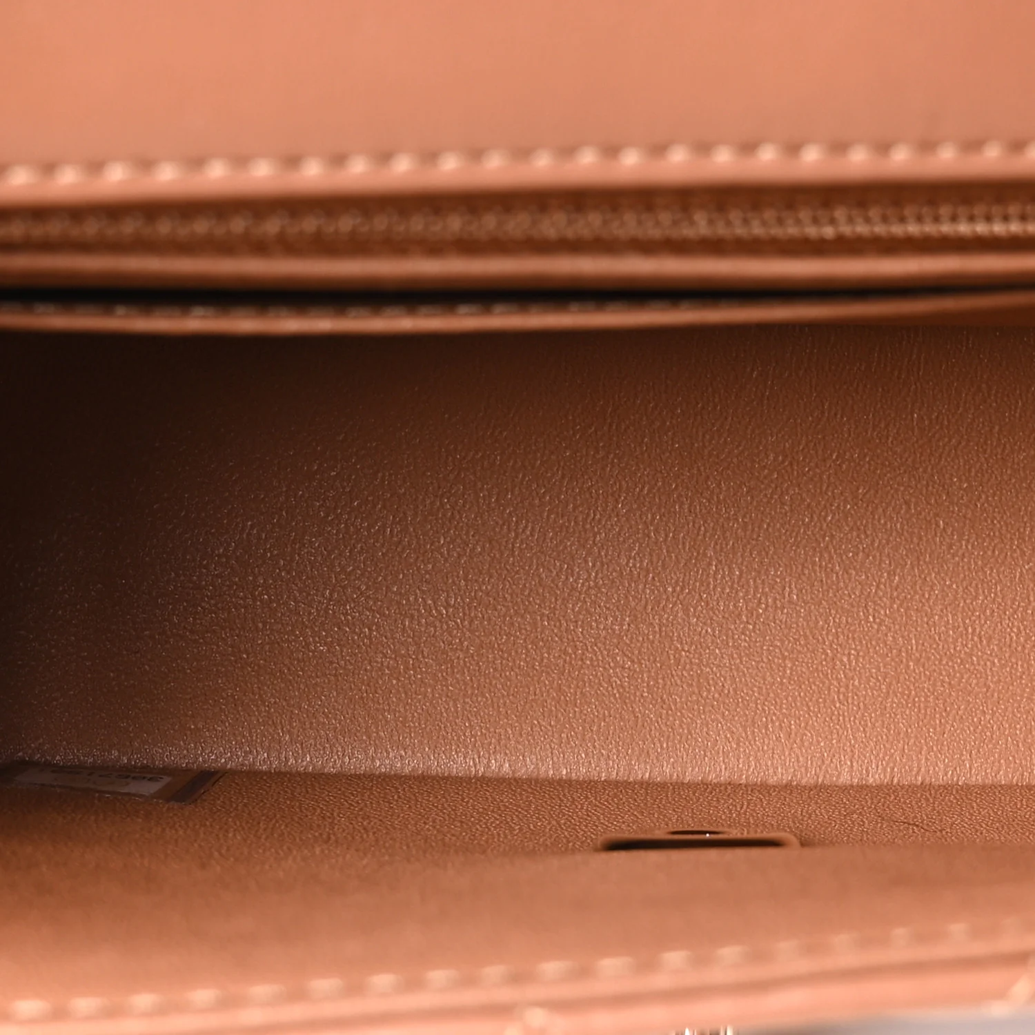 Lambskin Quilted Mini Rectangular Flap Brown