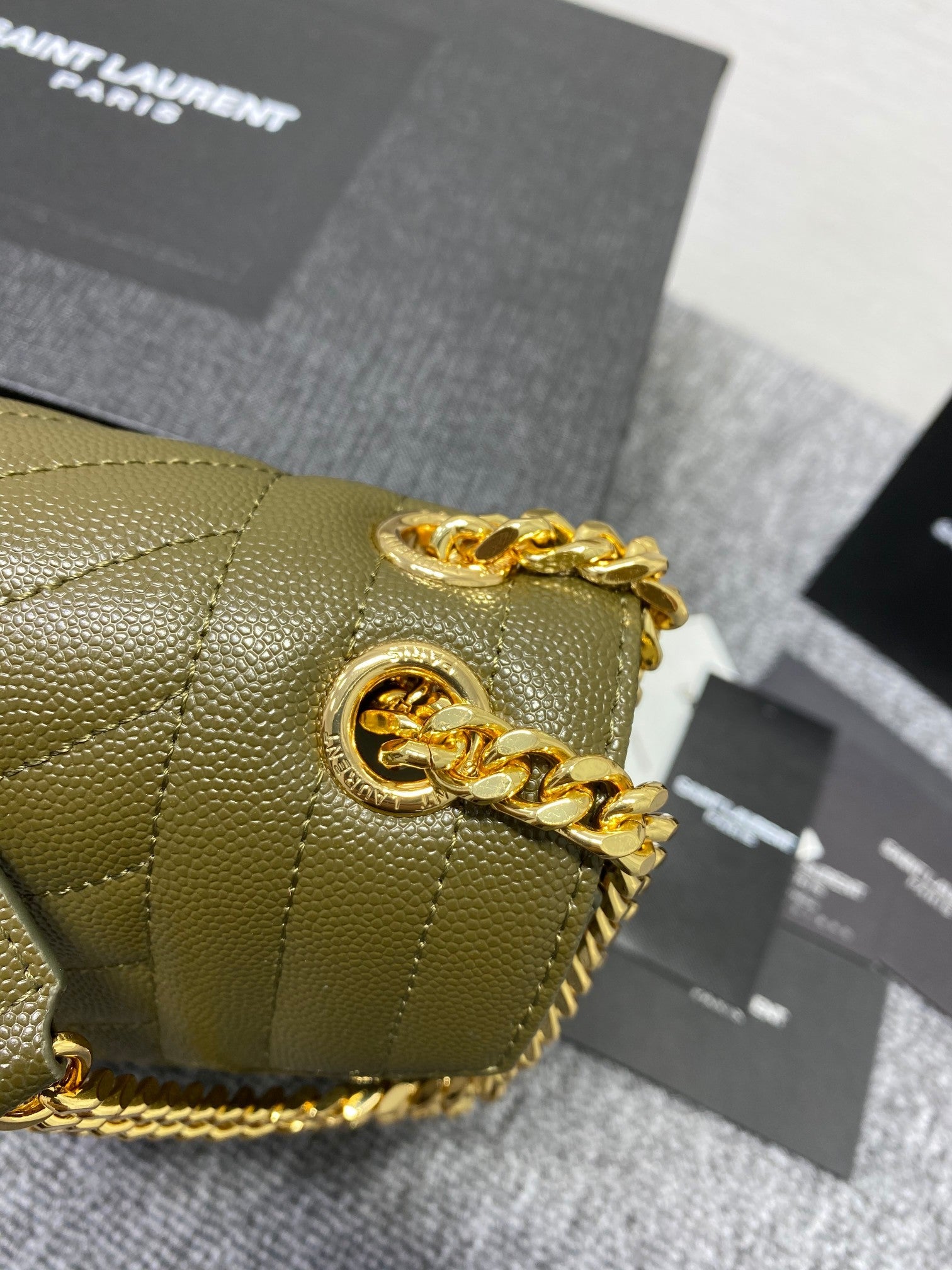 Y  Envelope Medium Bag In Mix Matelasse Grain  De Poudre Embossed Leather