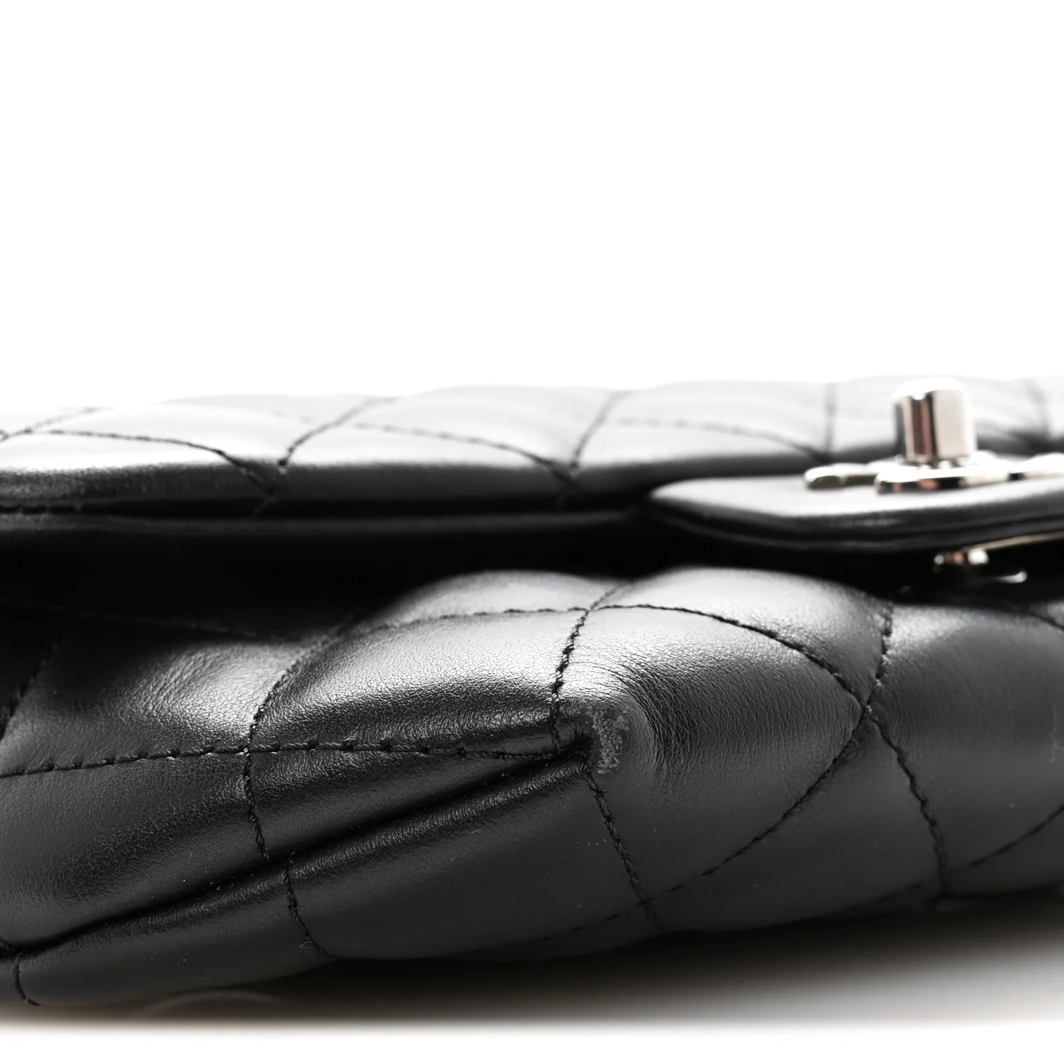 Calfskin Quilted CC Uniform Flap Belt Bag Black