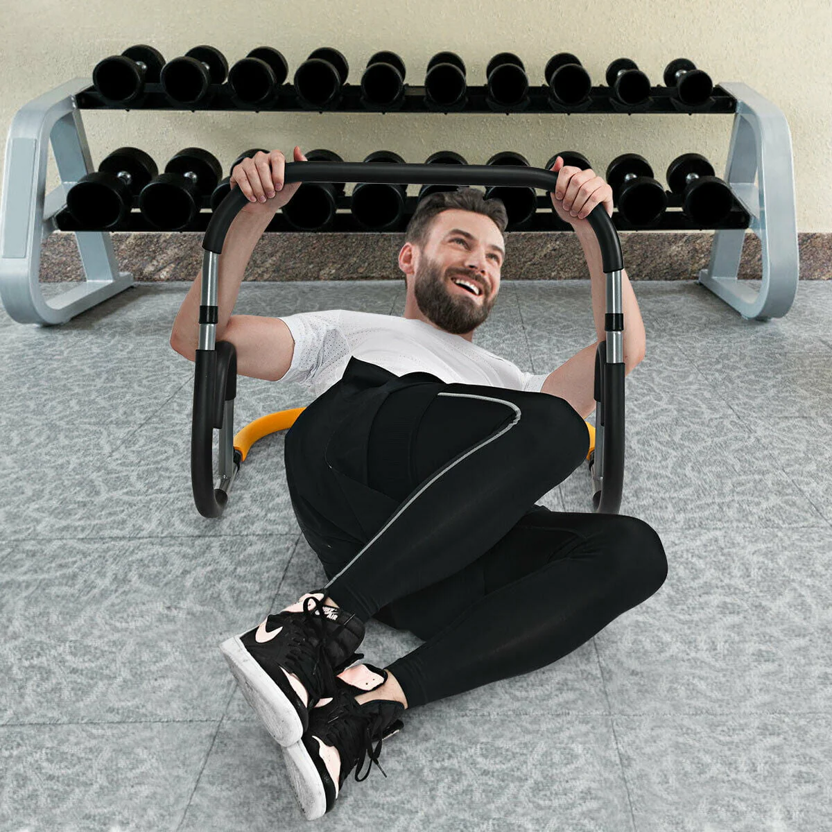 Ab Fitness Crunch Abdominal Exercise Workout Machine for Glider Roller Pushup Image 4