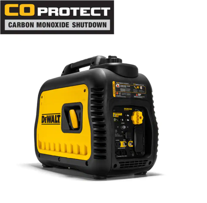 Générateur à essence DEWALT Ultra Quiet 2200 W à démarrage manuel avec onduleur, régulateur de vitesse automatique et technologie CO-PROTECT, 50-ST