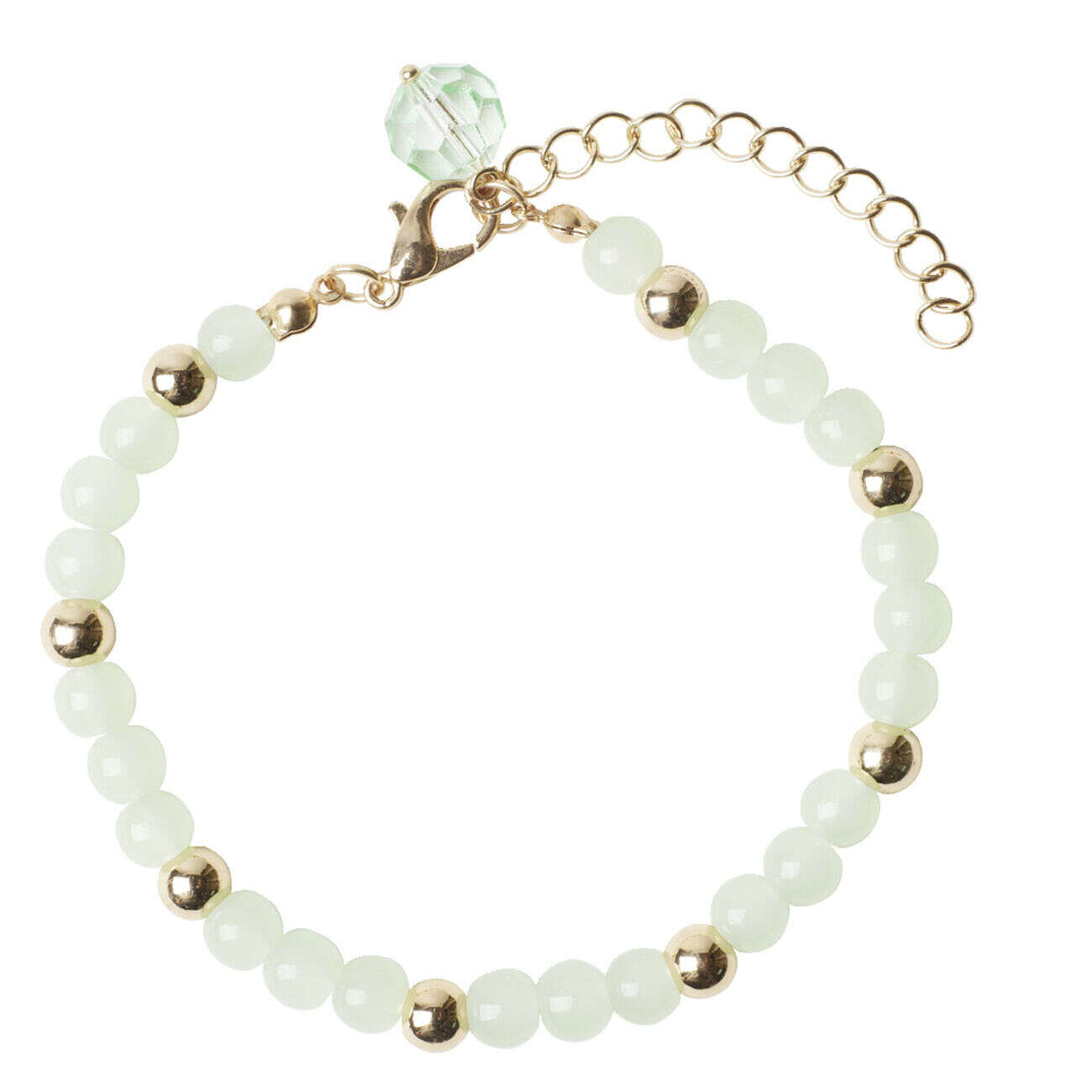 Bracelet femme perle de verre et cuivre Ø6cm