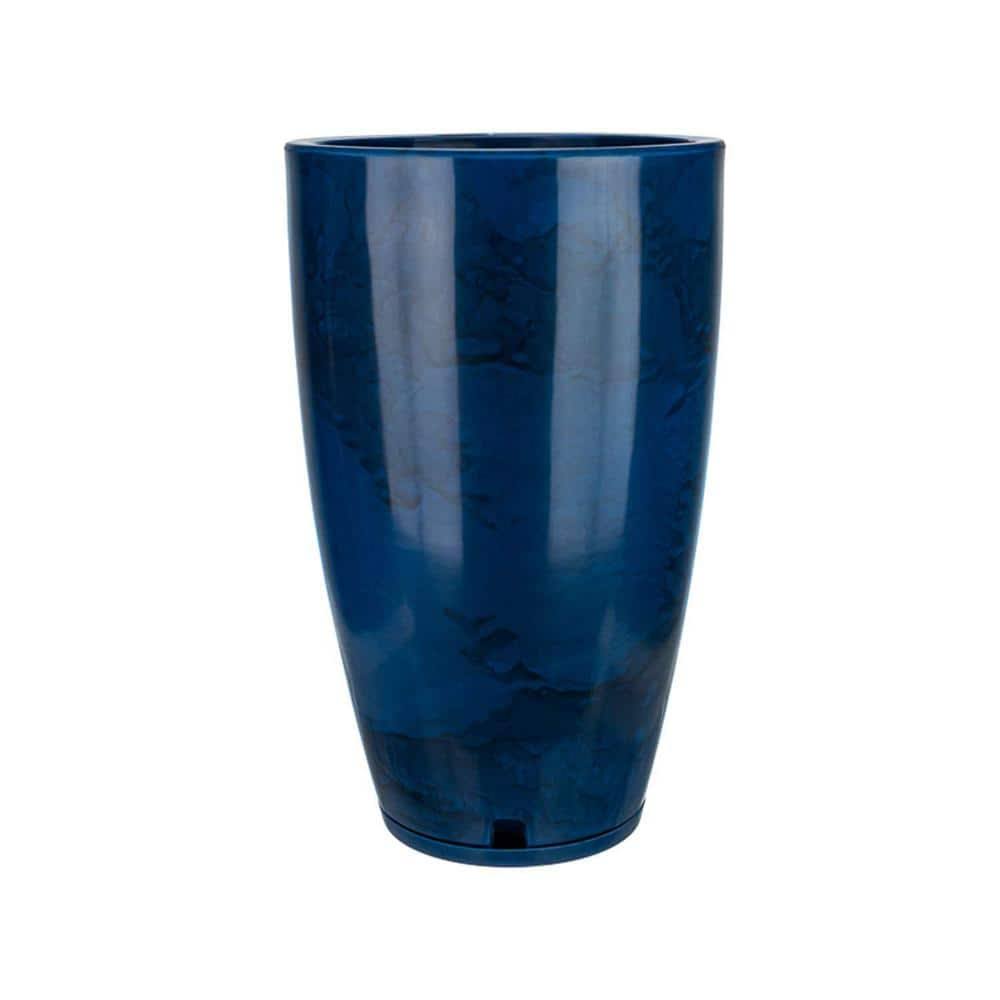 Floridis Amsterdan Medium Blue Marble Effect Resin Planter Bowl