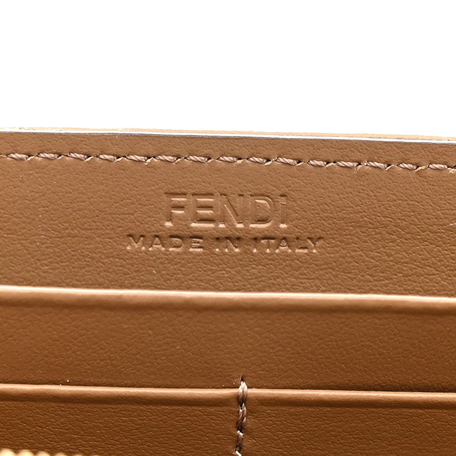 Fabric Jacquard FF 1974 Continental Wallet On Chain Tobacco Moro