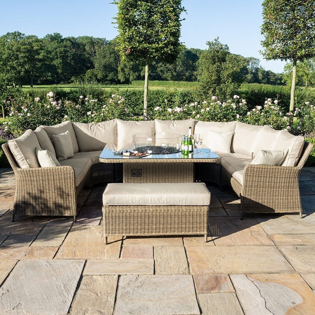 Ensemble canapé d'angle Royal en forme de U avec table foyer