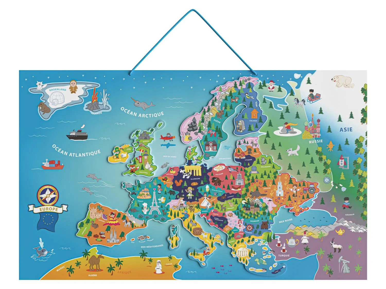Playtive Carte magntique du monde ou de l'Europe