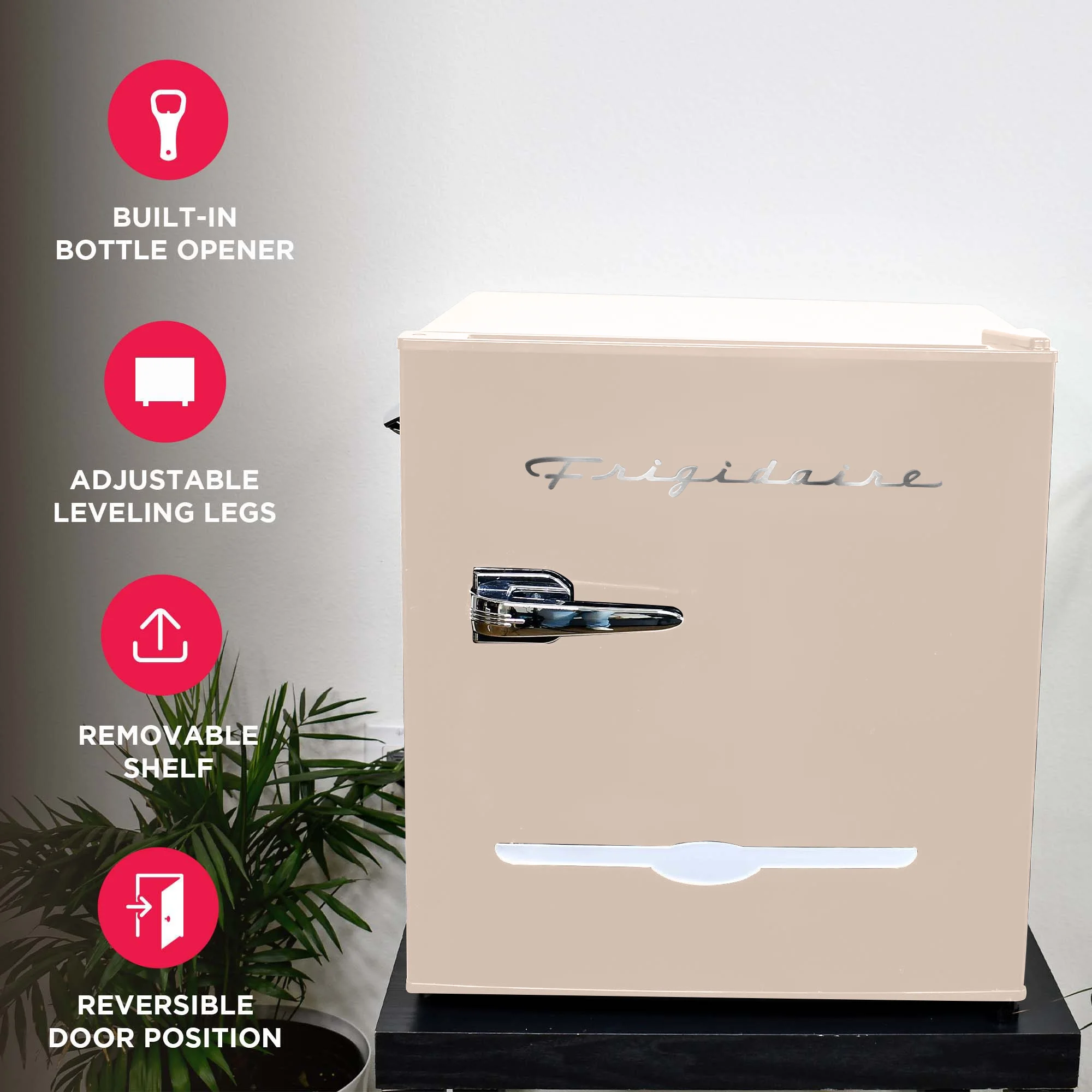 1.6 Cu ft. Retro Compact Refrigerator with Side Bottle Opener, Coral(Coral) - Image 2