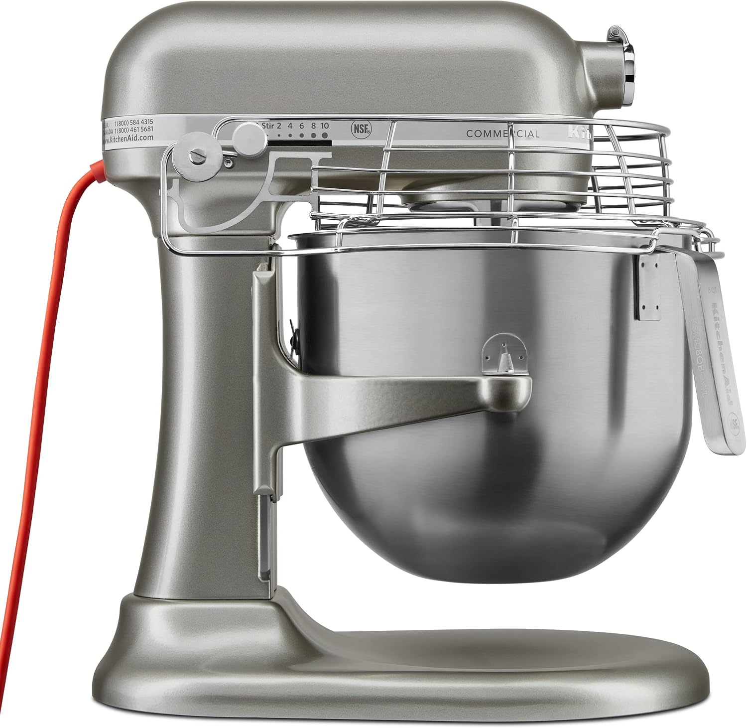 KitchenAid KSM8990CU 8-Quart Commercial Countertop Mixer, 10-Speed, Gear-Driven, Contour Silver