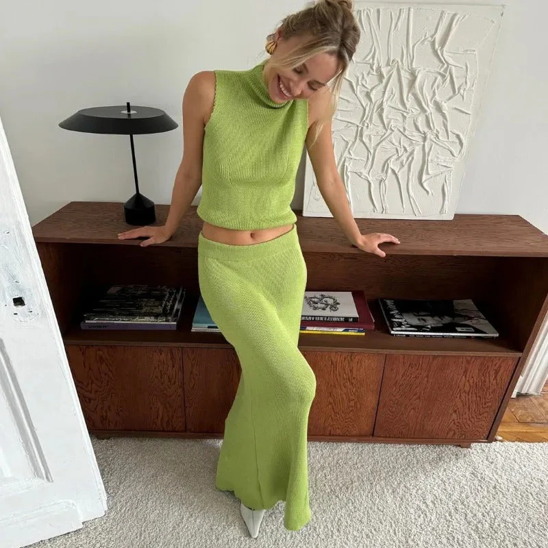 Sophie Paris | Robe longue sans manches en maille douce