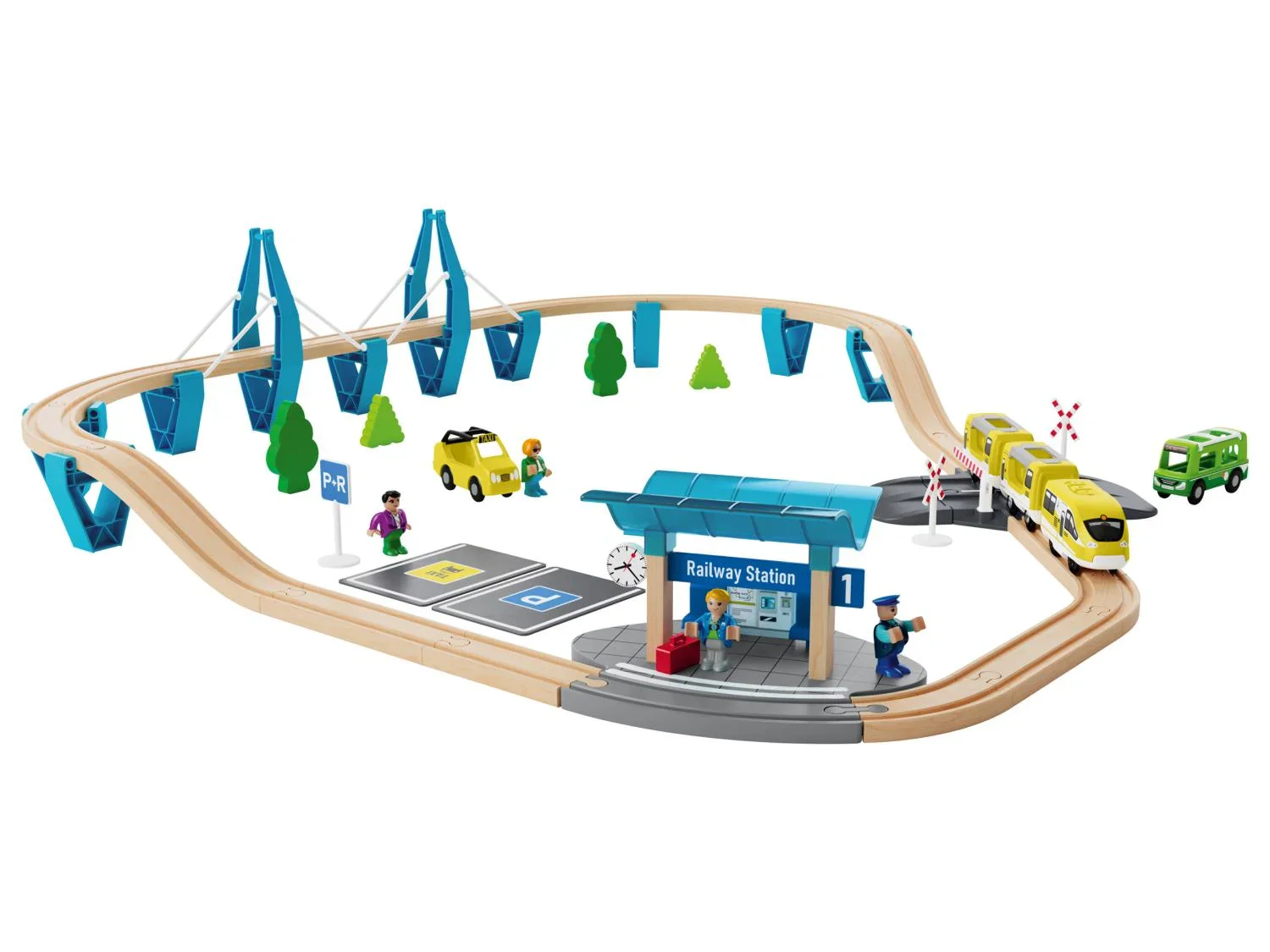 Playtive Set de chemin de train en bois
