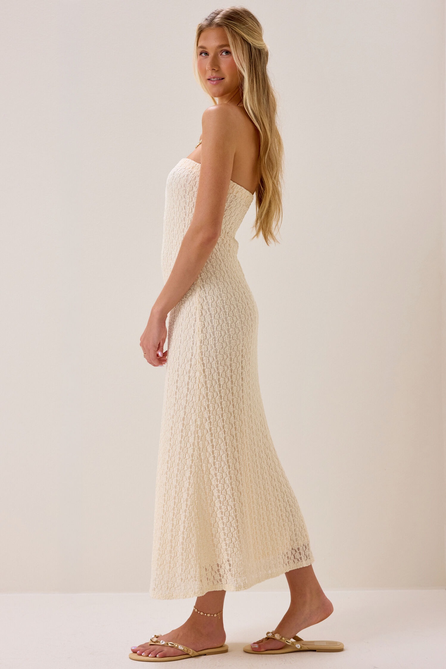 Clare Strapless Midi Dress