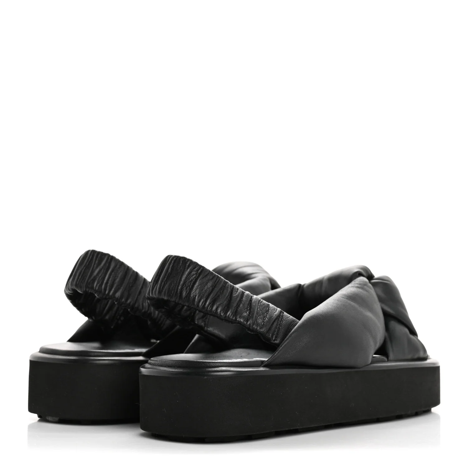 Padded Nappa Flatform Sandals 35 Black
