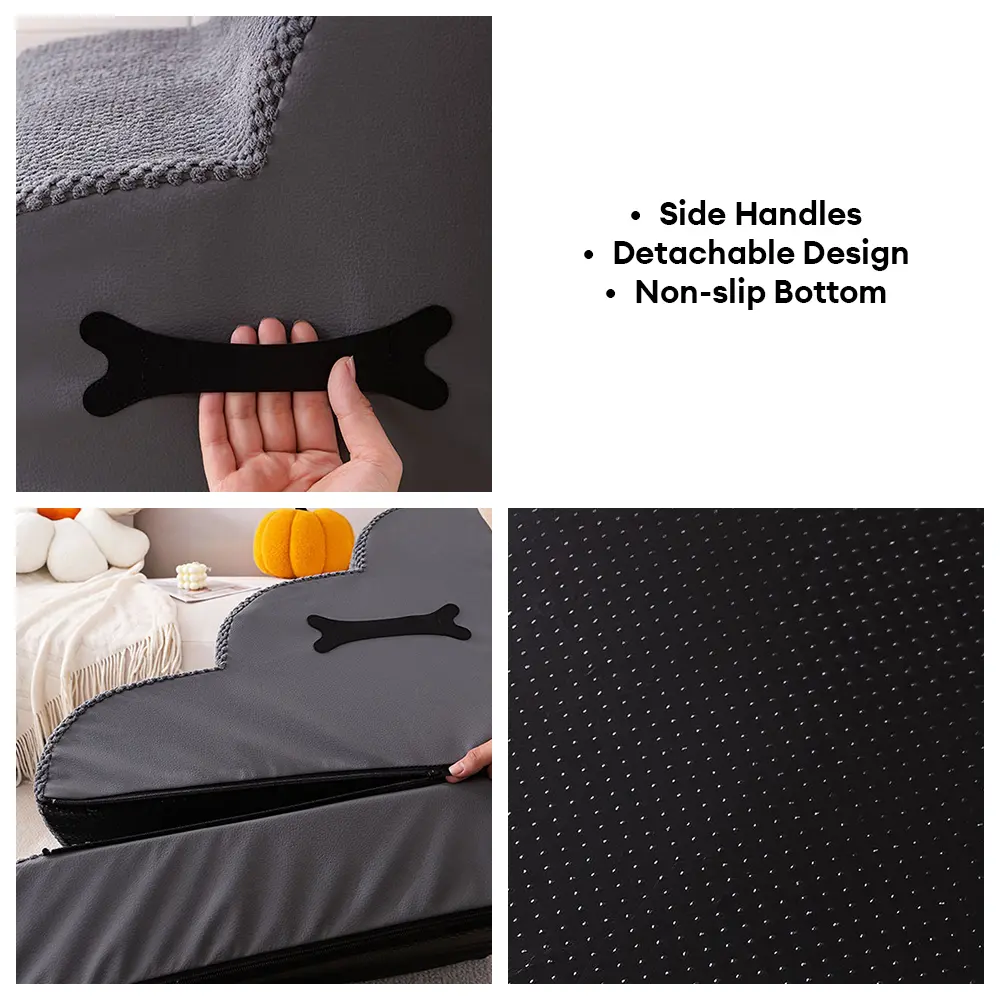 Adjustable Non-Slip Washable Soft Dog Stairs with Gentle Ramp
