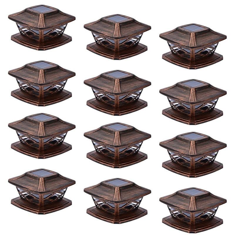 Twinsluxes Solar Post Lights Outdoor 2 Modes Waterproof LED Solar Fence Cap Light for3.5x3.5 4x4 5x5 and 6x6 Post in Patio,Deck Walkway and Garden