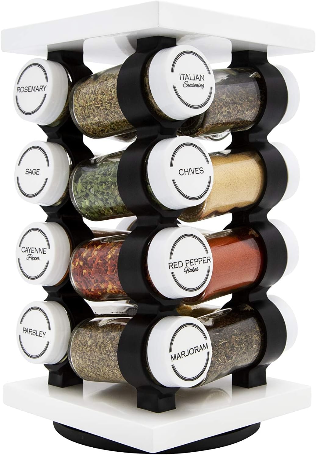 Orii 16 Jar Rotating White Spice Rack