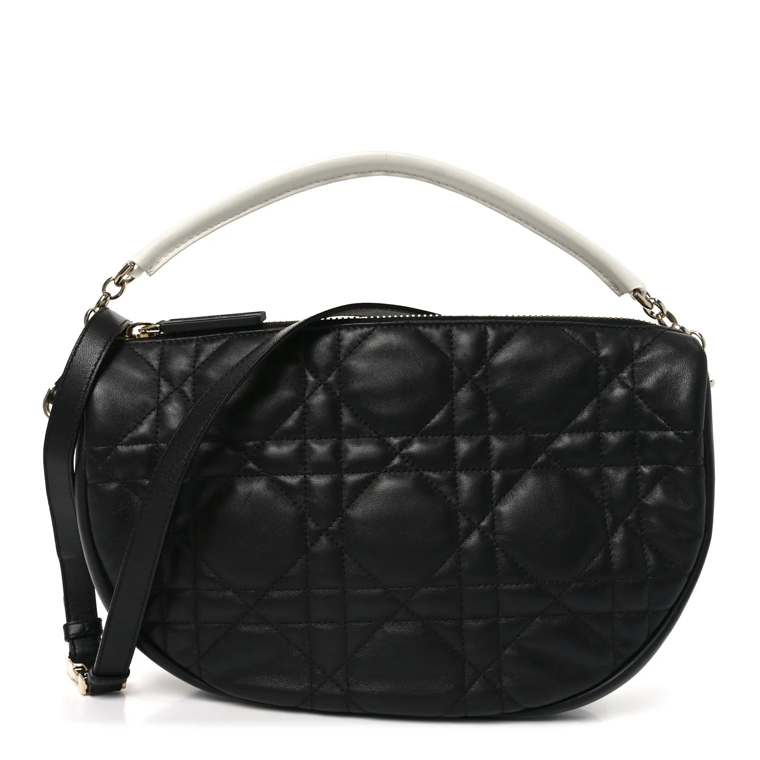 Lambskin Cannage Medium Dior Vibe Hobo Bag Black