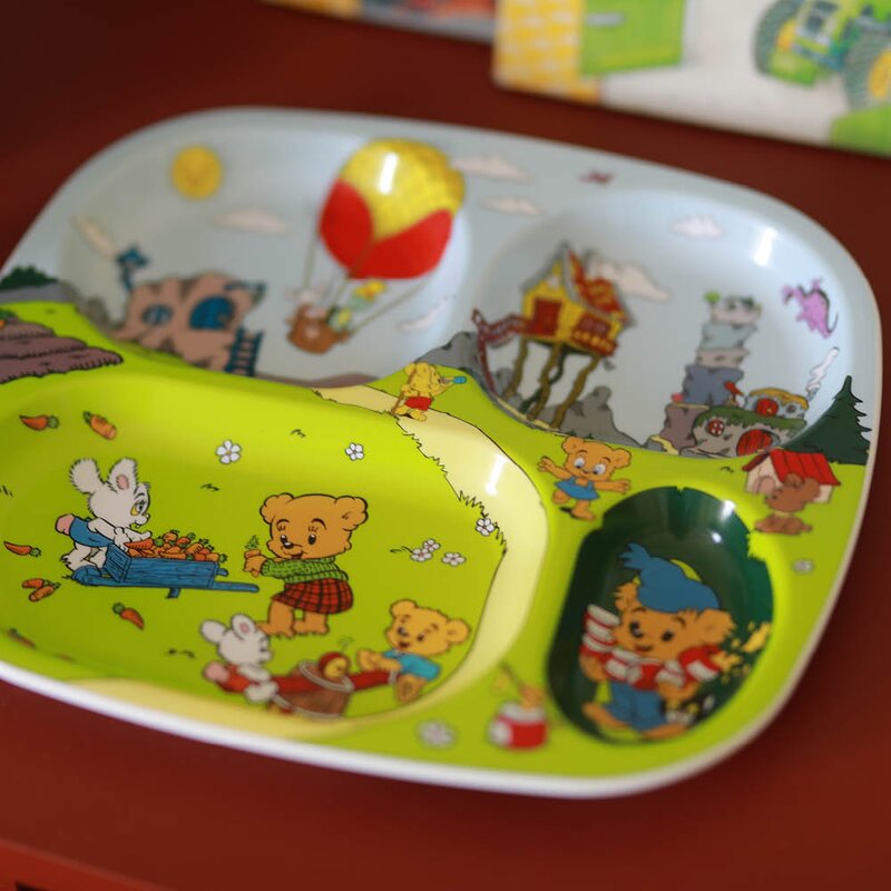 Bamse tallerken med 4 rom