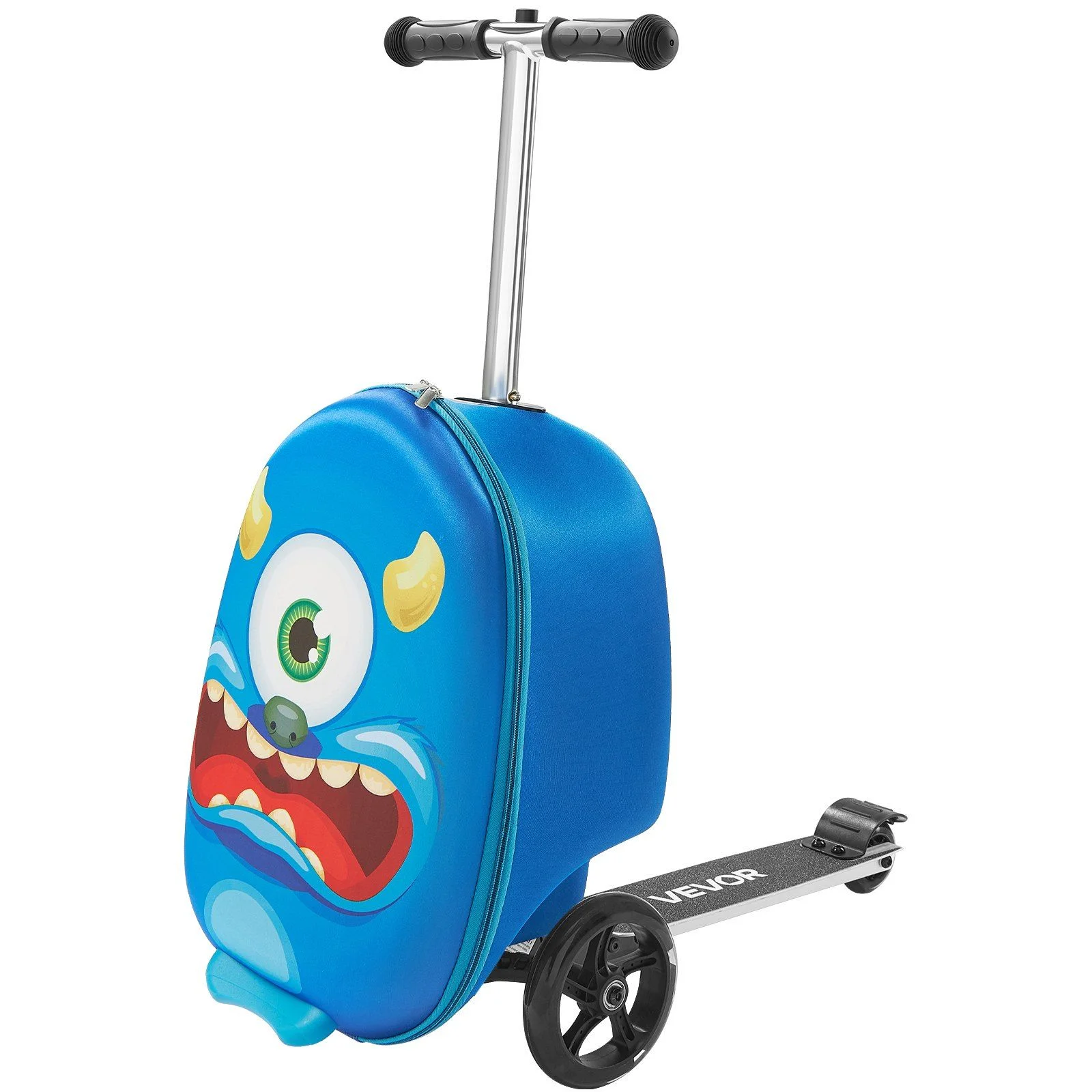 Ride-on Luggage 20-inch Kids Scooter Suitcase with Flash Wheels Blue - Image 10