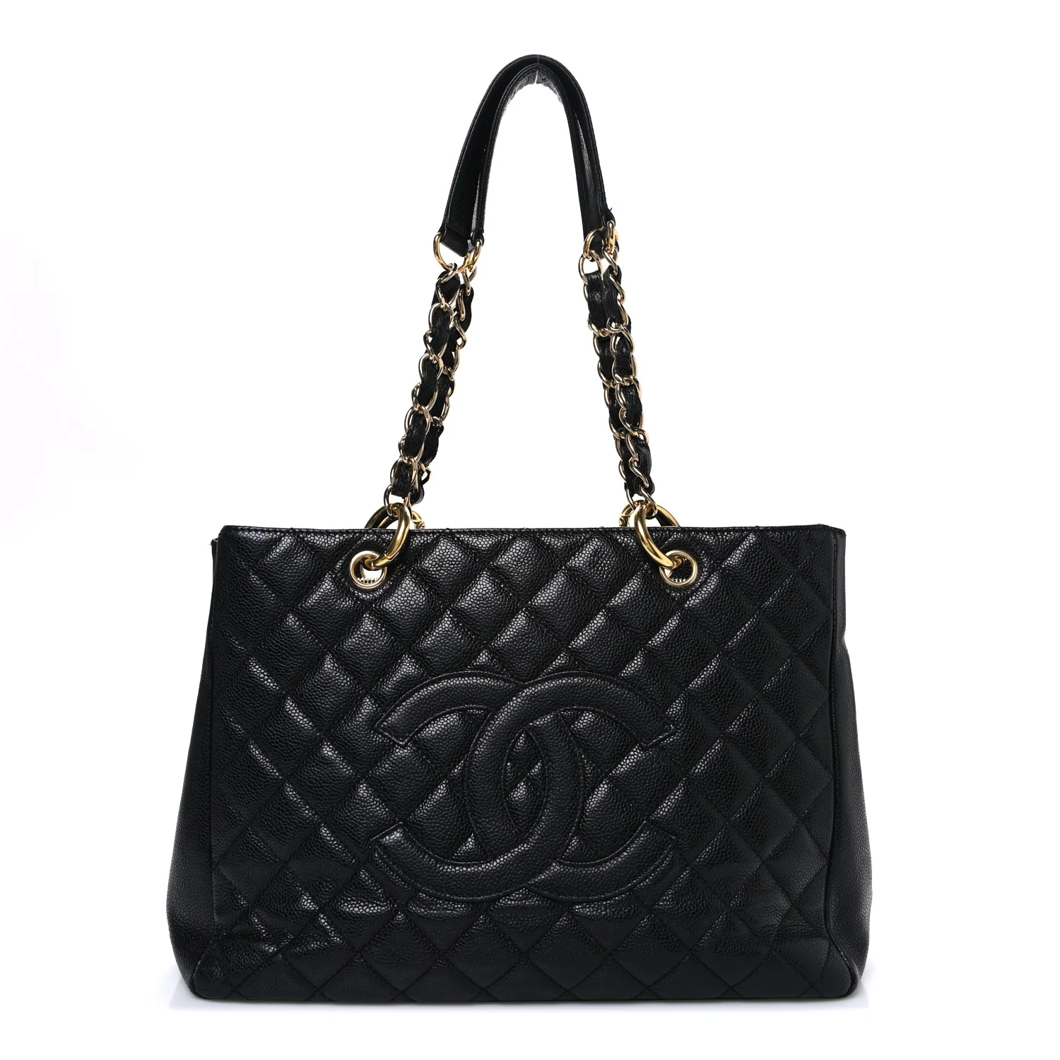 Caviar Quilted Grand Shopping Tote GST Black
