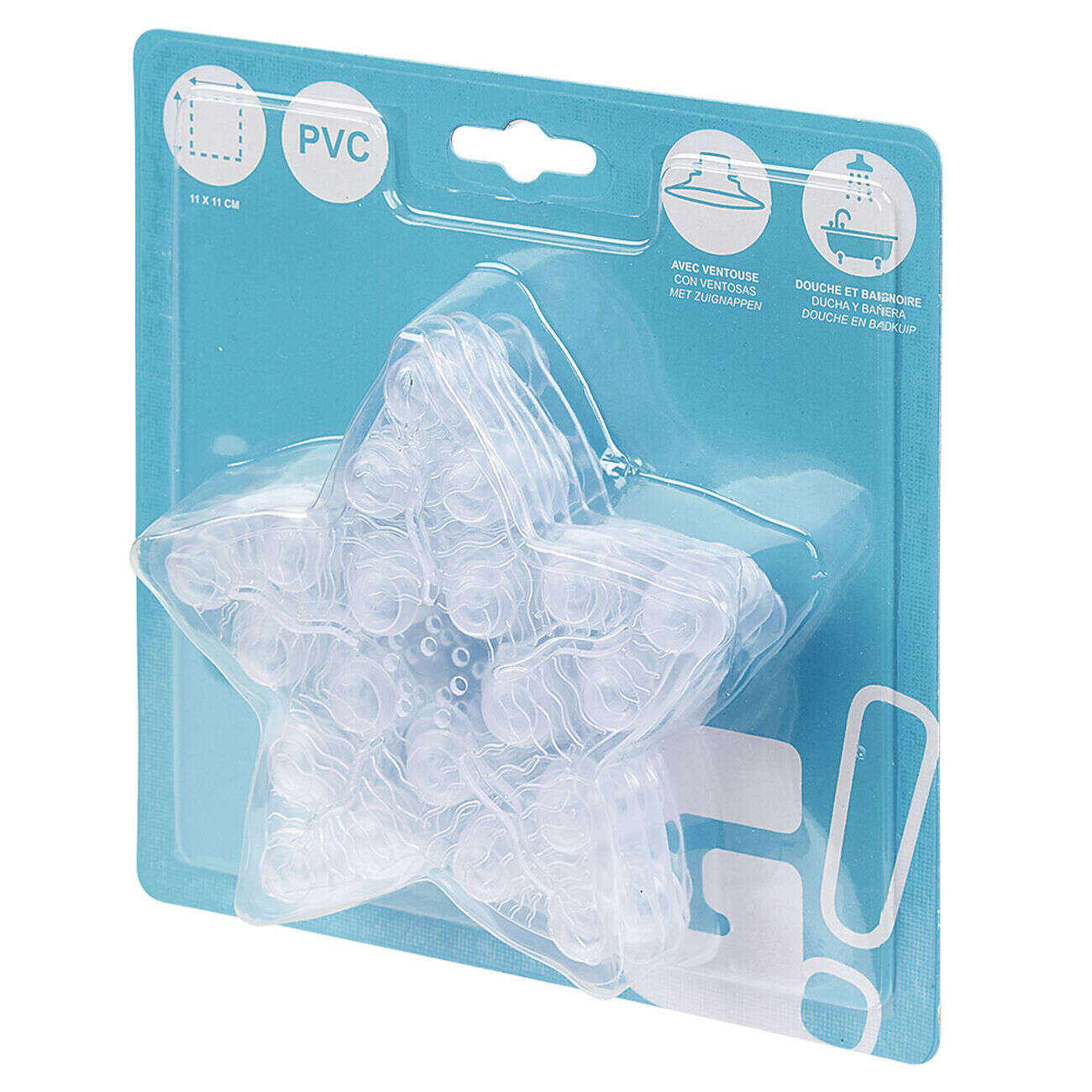 Mini tapis de douche antidérapant forme étoile x6